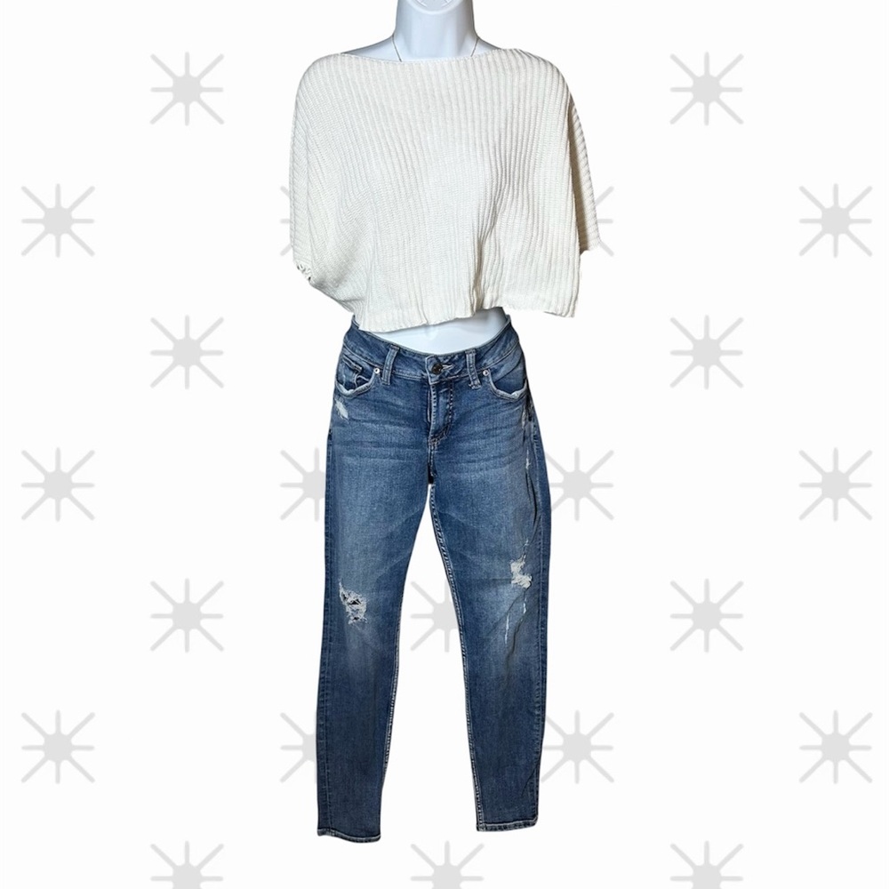 Silver Jeans distressed Low Rise Skinny Classic denim Streetwear Y2K Size 28